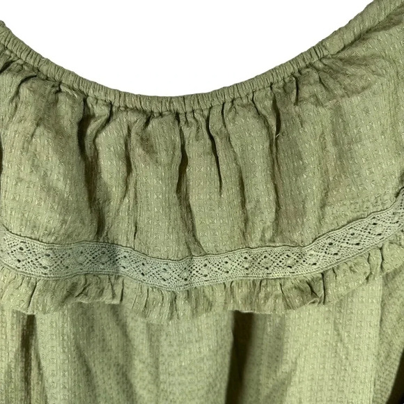 Promesa NWT  Prairie Collar Green Button Front size Small NWT Feminine Girlie - Picture 9 of 11